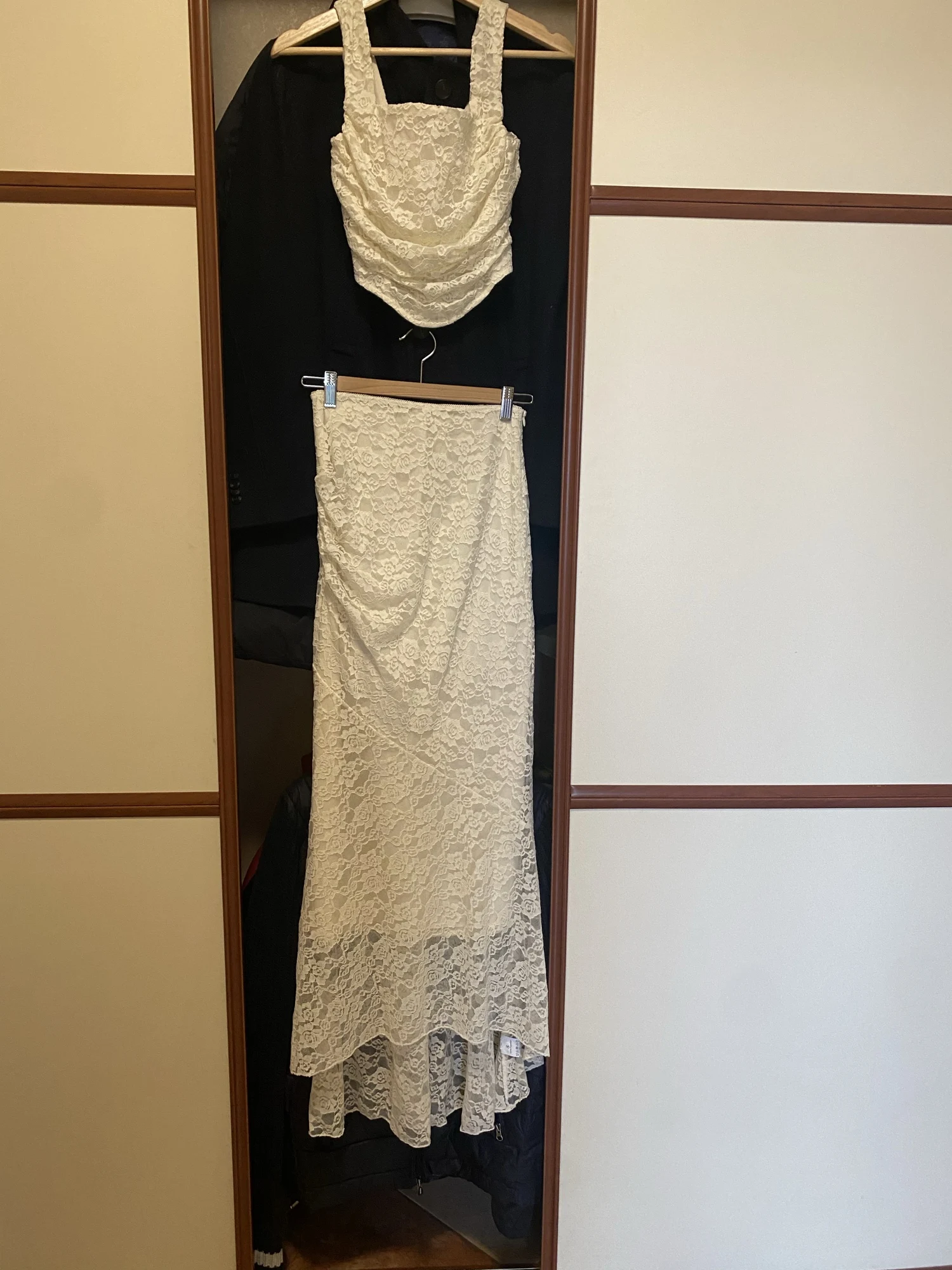 Elegant Women's Lace-Up Maxi Skirt Set Wedding Guest photo review