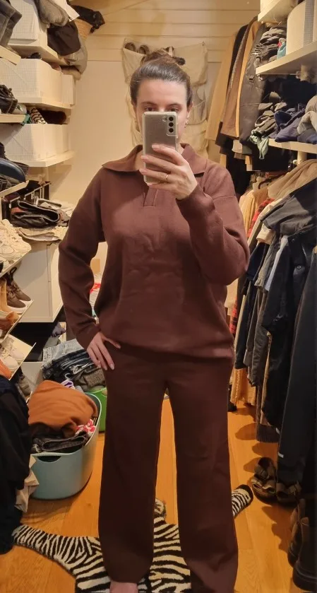 Cozy Winter Knitted Two-Piece Set: Polo Neck &Amp; Wide Legs Photo Review