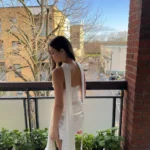 Luxurious Satin Corset Dress Strapless Asymmetrical Scarf photo review