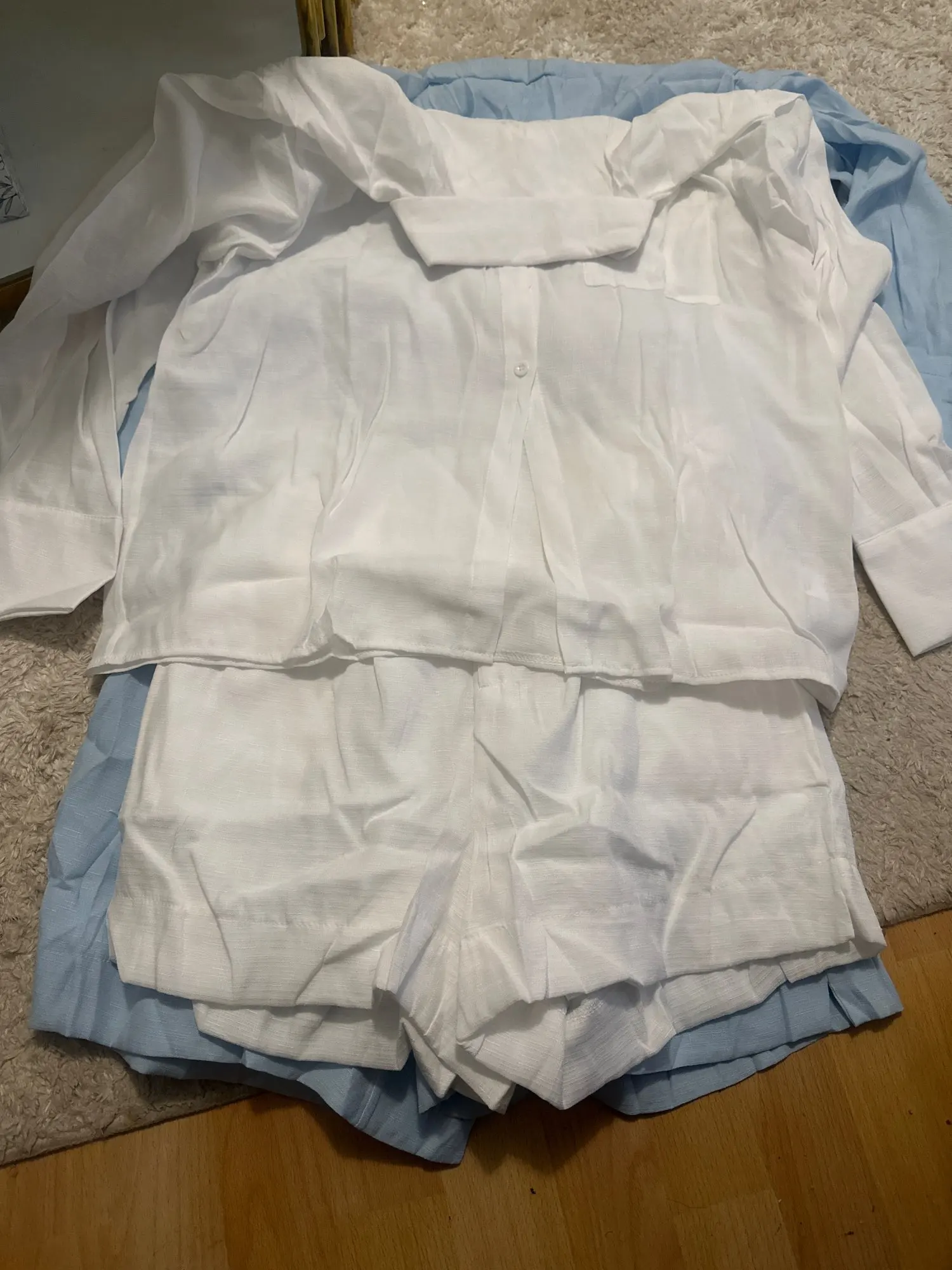 Trendy Button-Up Shirt & Shorts Combo - Perfect Summer Outfit photo review