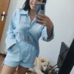 Trendy Button-Up Shirt & Shorts Combo - Perfect Summer Outfit photo review