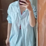 Trendy Button-Up Shirt & Shorts Combo - Perfect Summer Outfit photo review