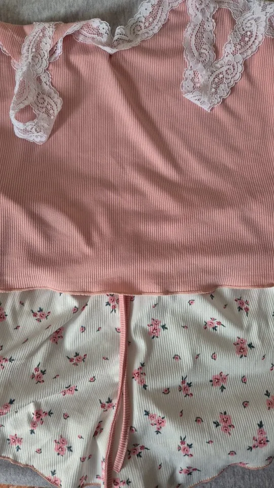 Lace-Trimmed Two-Piece Camisole & Shorts Sleep Set photo review