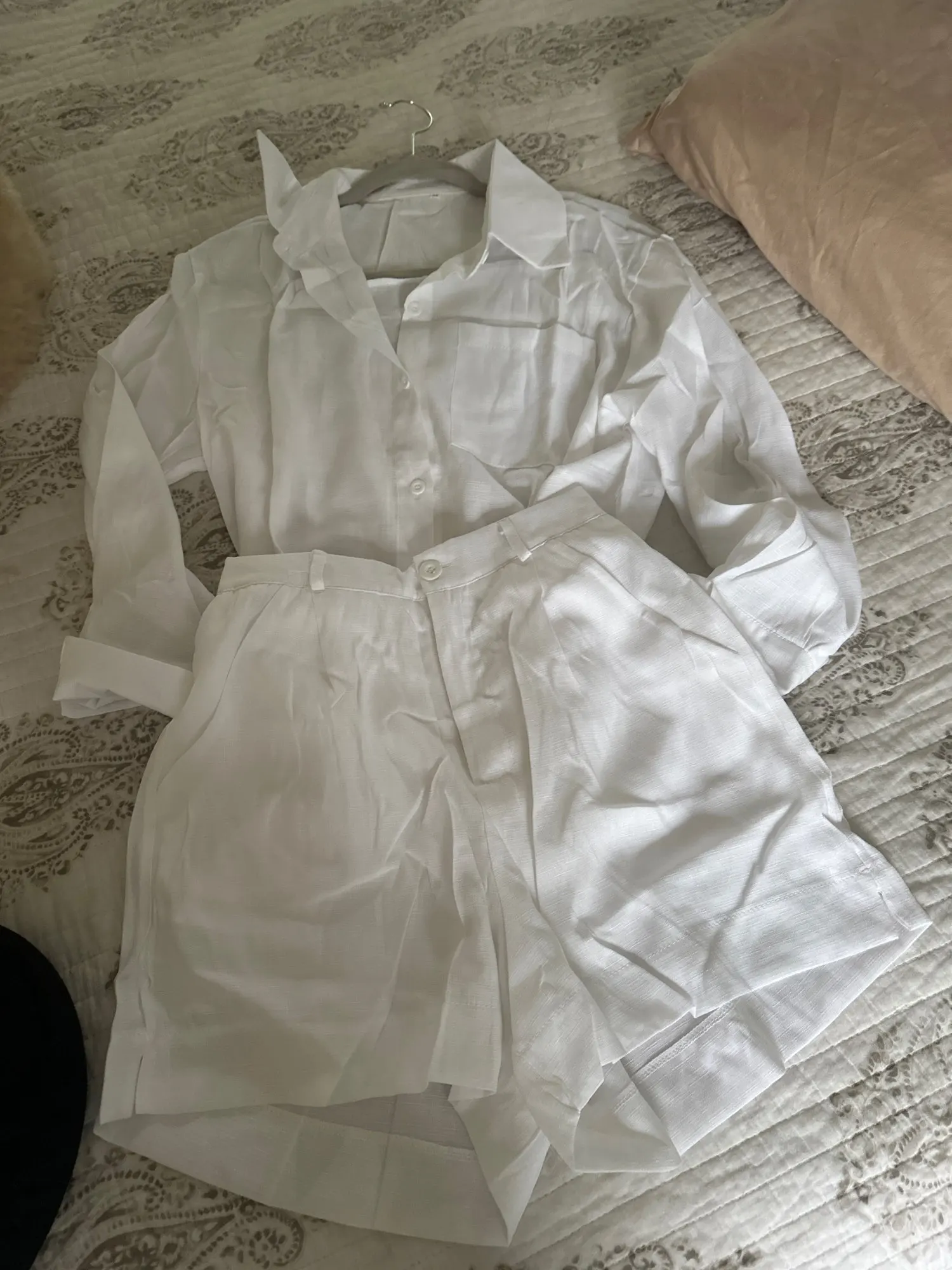 Trendy Button-Up Shirt & Shorts Combo - Perfect Summer Outfit photo review