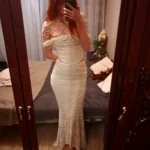 Elegant Women's Lace-Up Maxi Skirt Set Wedding Guest photo review