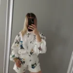 Effortless Office Summer Set: Printed Shirt & High Waist Shorts photo review