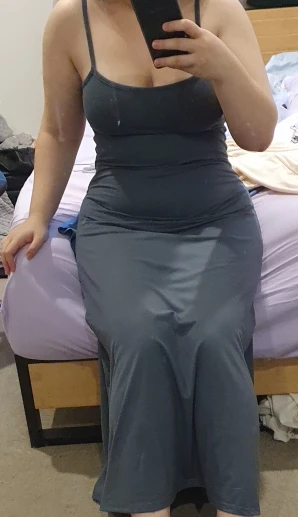 Summer Grey Backless Maxi Dress with Stretch Fit & Strapless Neckline photo review