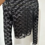 Lace-Trimmed Long Sleeve Crop Top for Unforgettable Nights photo review