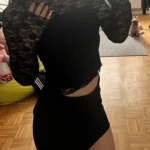 Lace-Trimmed Long Sleeve Crop Top for Unforgettable Nights photo review