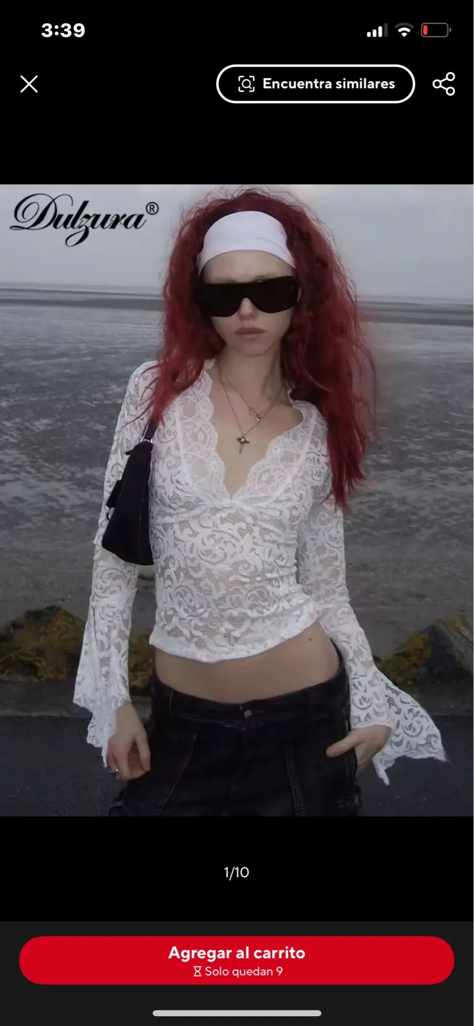 Lace-Trimmed V-Neck Crop Top with Flare Sleeves for Events photo review