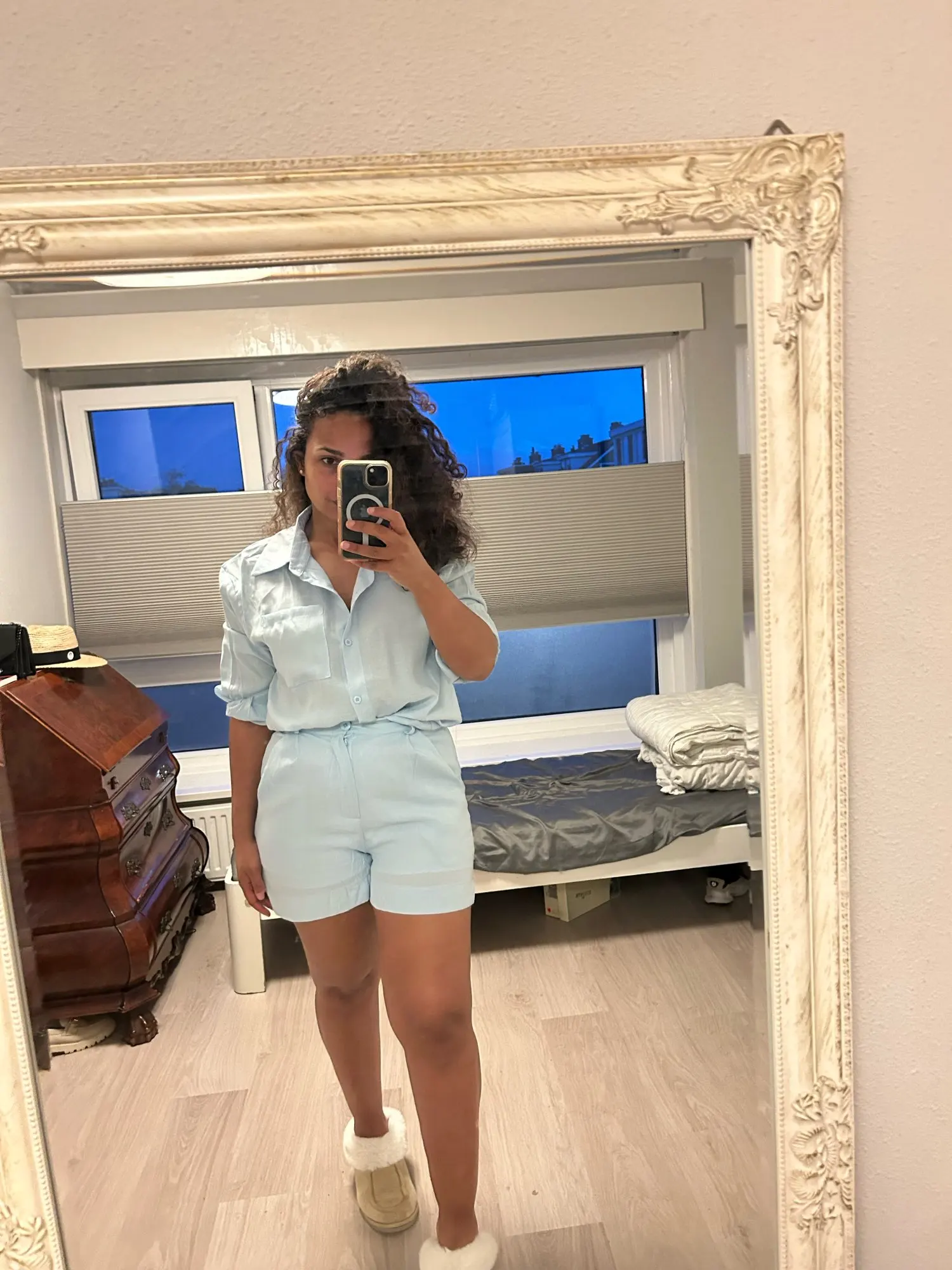 Trendy Button-Up Shirt & Shorts Combo - Perfect Summer Outfit photo review