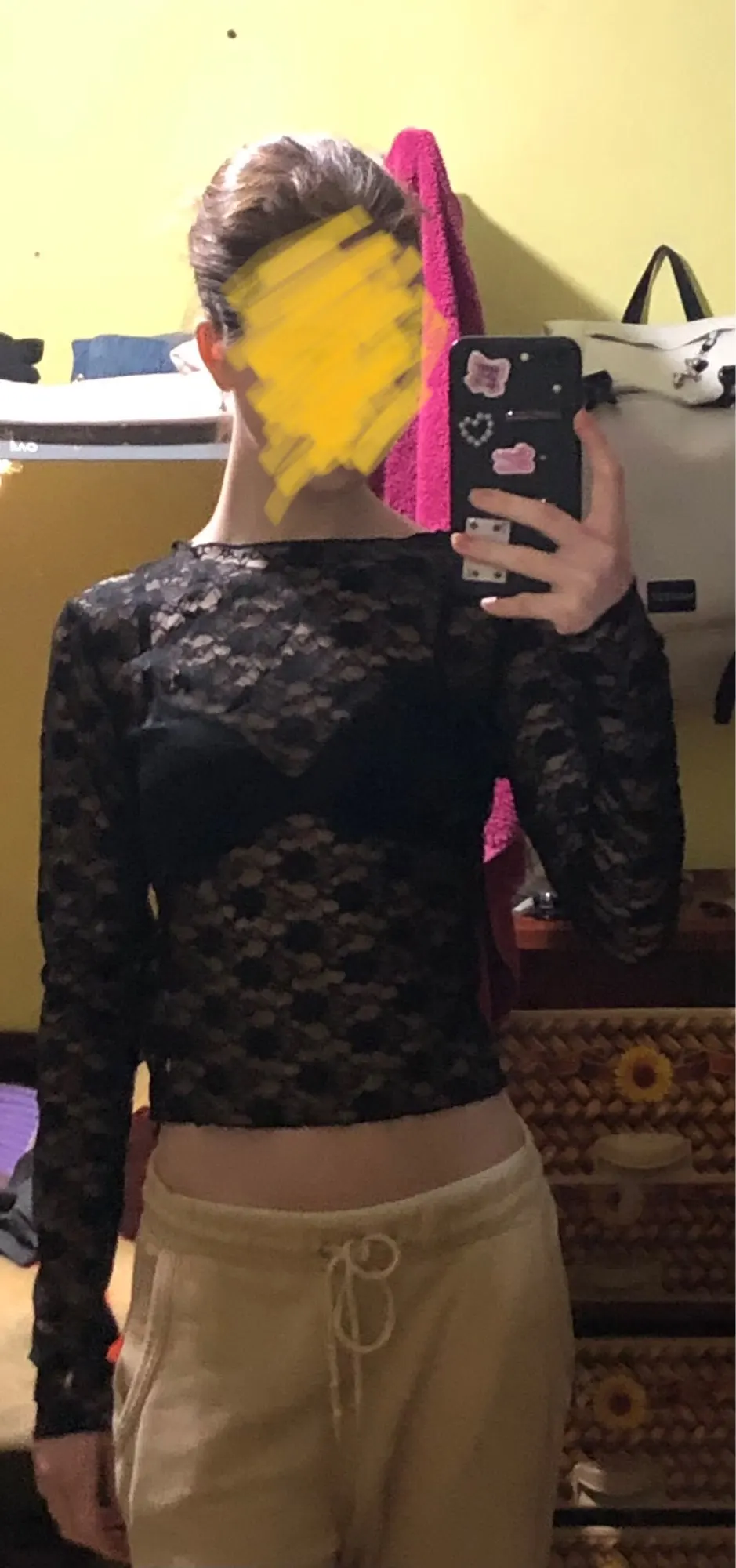 Lace-Trimmed Long Sleeve Crop Top for Unforgettable Nights photo review