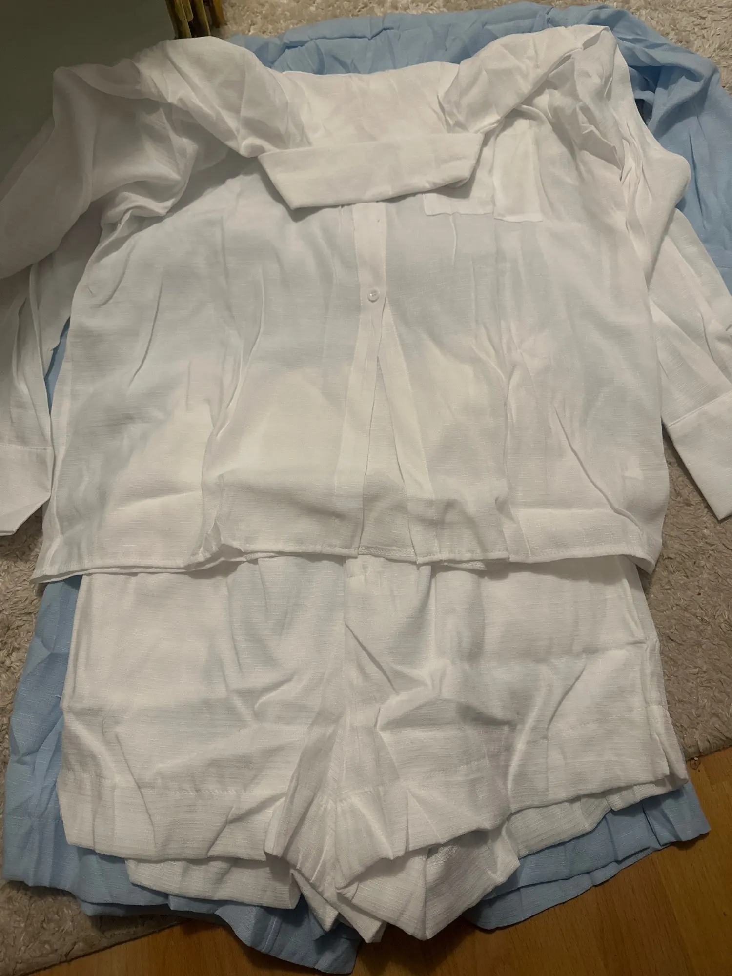Trendy Button-Up Shirt & Shorts Combo - Perfect Summer Outfit photo review