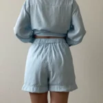 Trendy Button-Up Shirt & Shorts Combo - Perfect Summer Outfit photo review