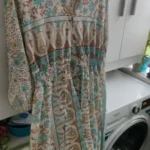 Boho Floral V-Neck Chiffon Dress Three Quarter Sleeve Women photo review