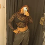 Lace-Trimmed Long Sleeve Crop Top for Unforgettable Nights photo review