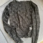 Lace-Trimmed Long Sleeve Crop Top for Unforgettable Nights photo review