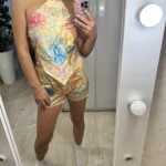 Elegant Halter Backless 2-Piece Summer Outfit Club Top Shorts Set photo review