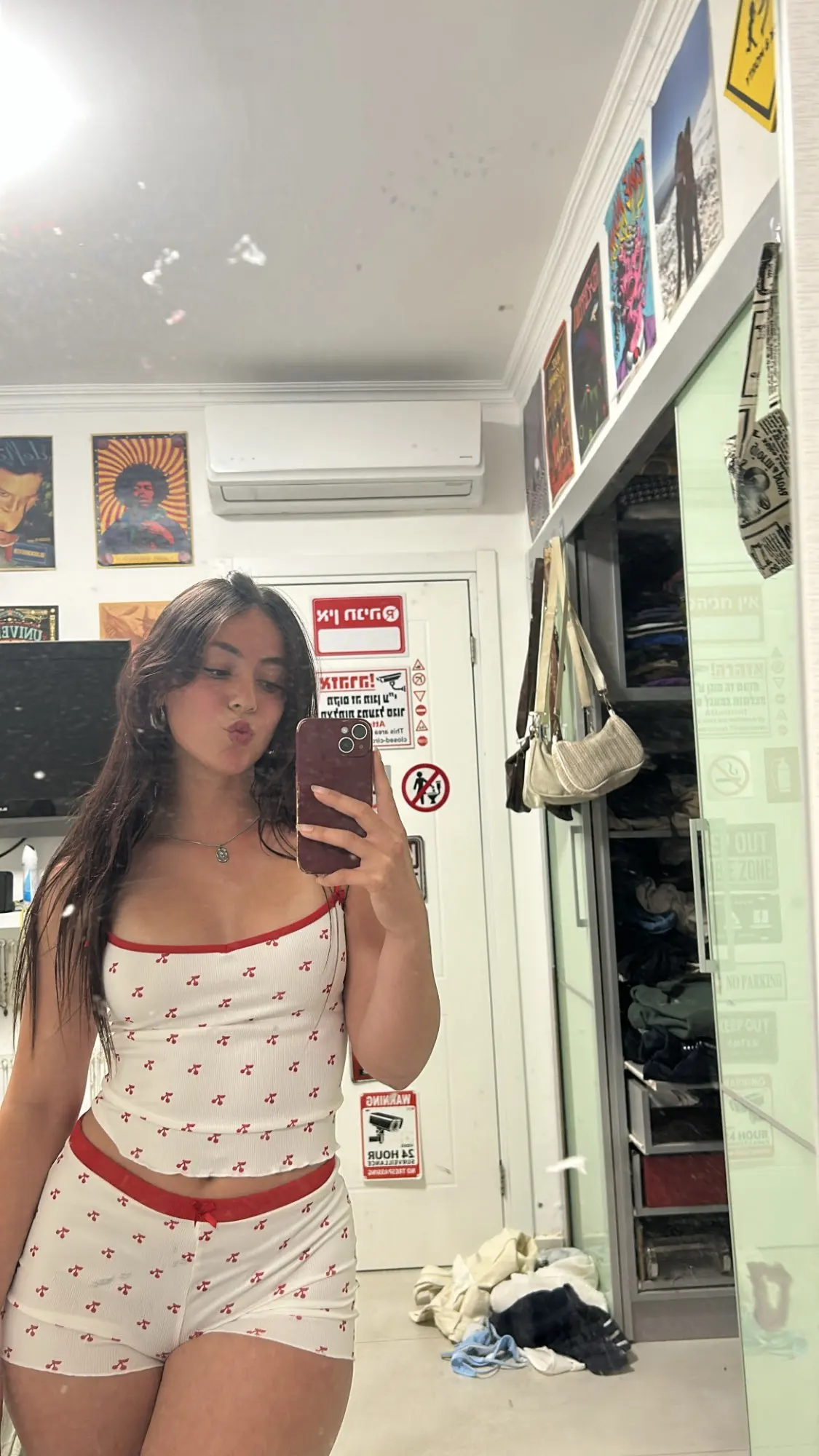 Cherry Print Bow Cami Top & Shorts Set Summer Festival Outfit photo review