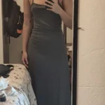 Summer Grey Backless Maxi Dress with Stretch Fit & Strapless Neckline photo review