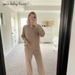 Cozy Winter Knitted Two-Piece Set: Polo Neck & Wide Legs photo review