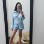 Trendy Button-Up Shirt & Shorts Combo - Perfect Summer Outfit photo review