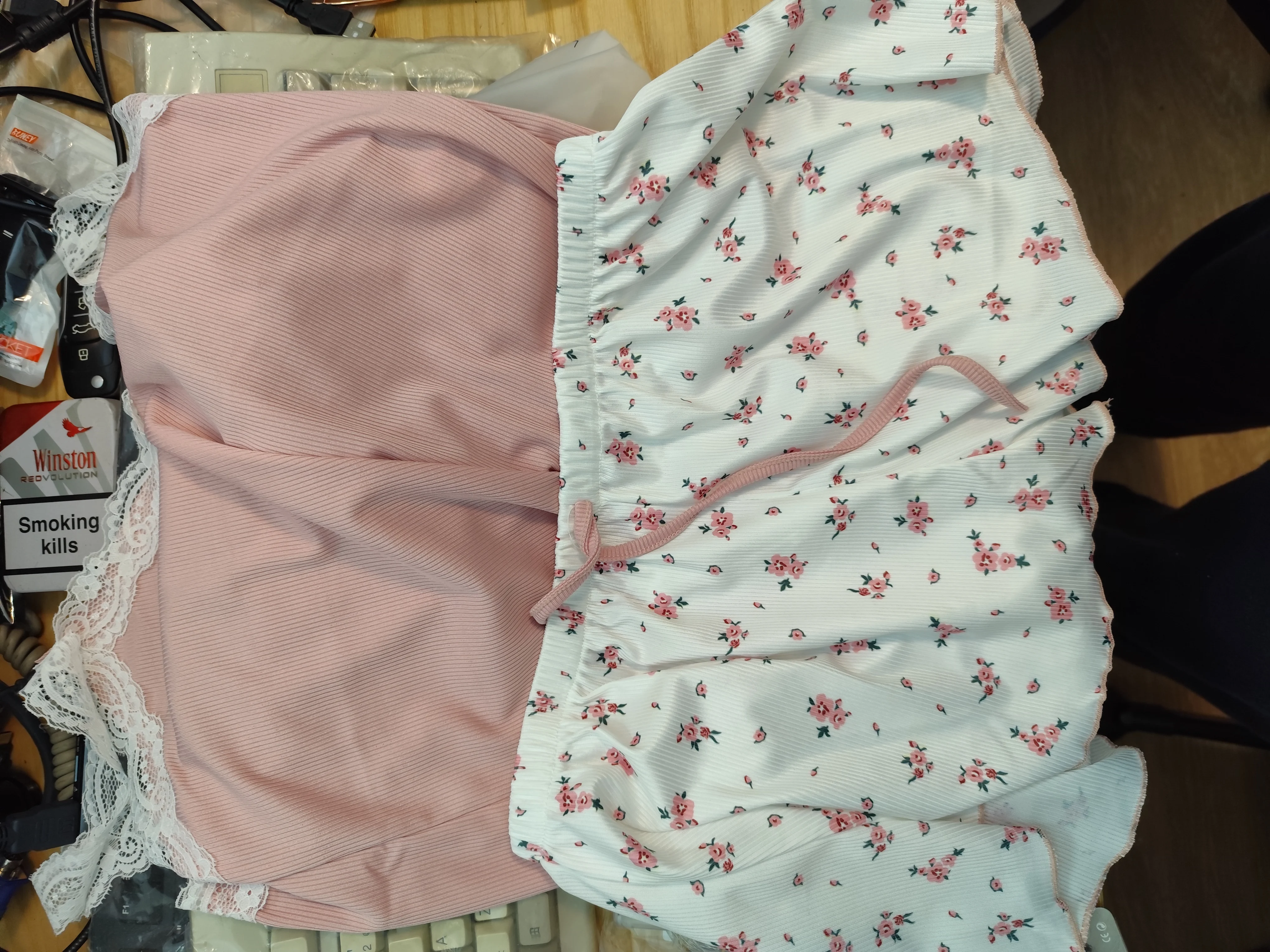 Lace-Trimmed Two-Piece Camisole & Shorts Sleep Set photo review