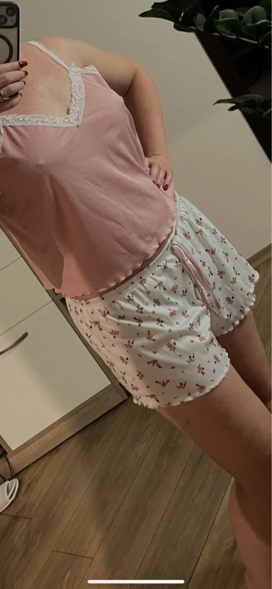 Lace-Trimmed Two-Piece Camisole & Shorts Sleep Set photo review