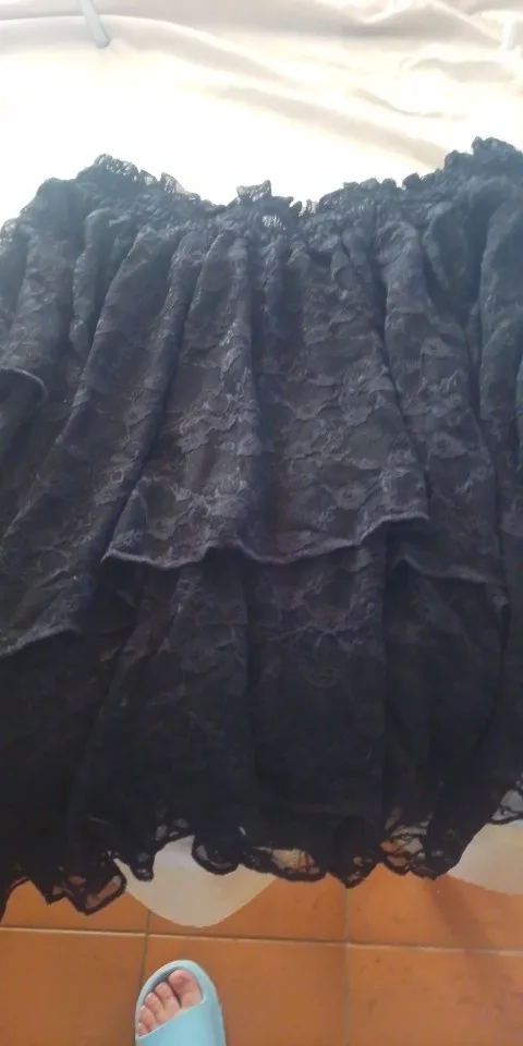 Romantic Floral Lace Mini Skirt Asymmetric Hem Party Ready photo review