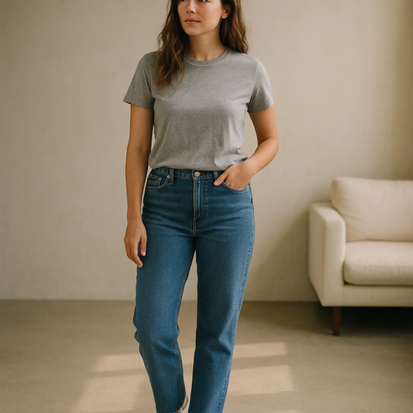 casual t shirts for women crew neck outfit inspiration