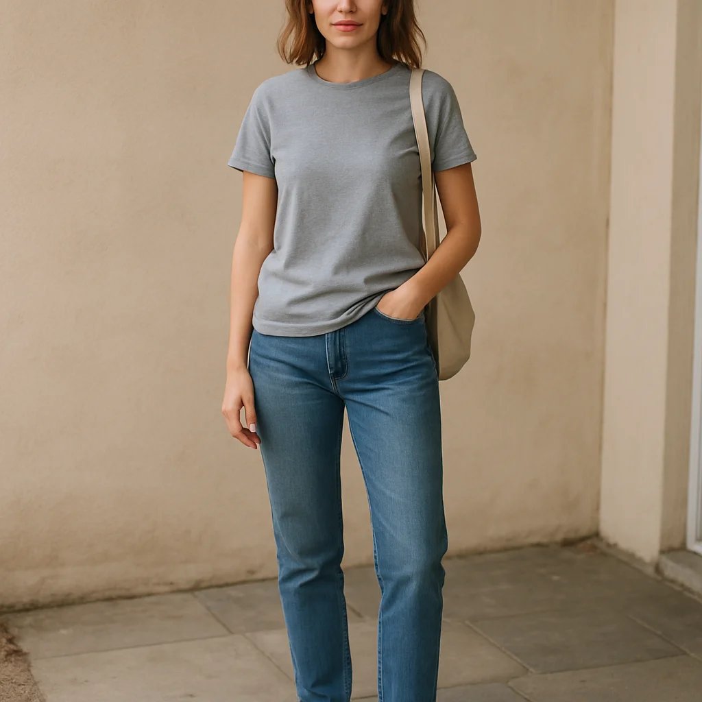 casual t shirts for women crew neck outfit inspiration