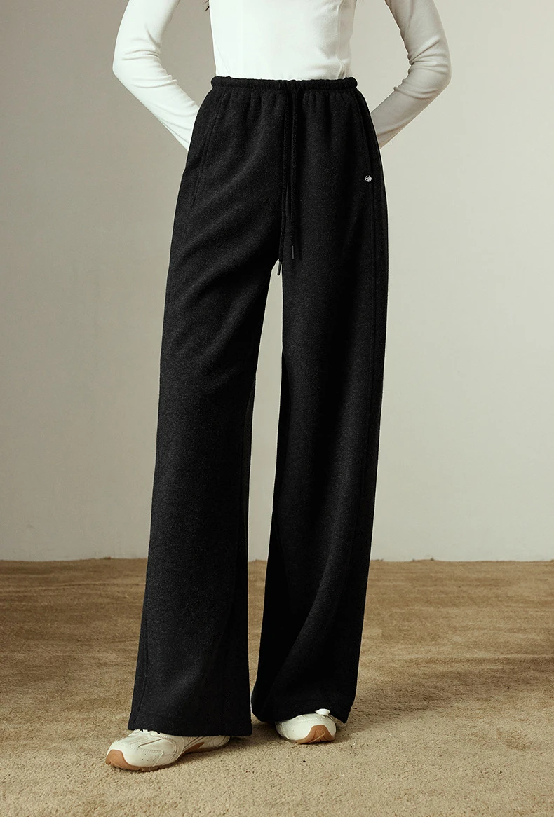 kf-S096e35b3bdc7489ba512611087cf912aL TOYOUTH Women Casual Pants Winter New Commuting Split Patchwork Design Loose Wide leg Long Pants