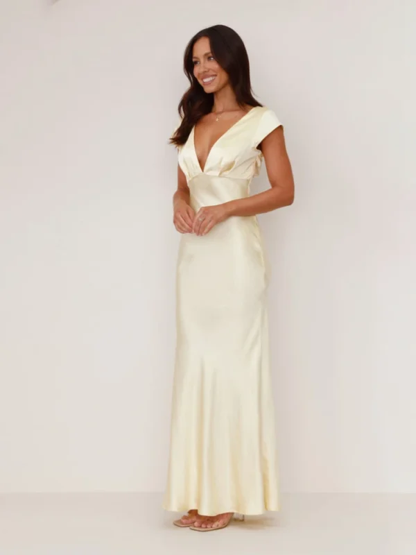 Summer Fashion New Women's Elegant Dress Commuting Style Deep V ming Medium Long Style Temperament Dress