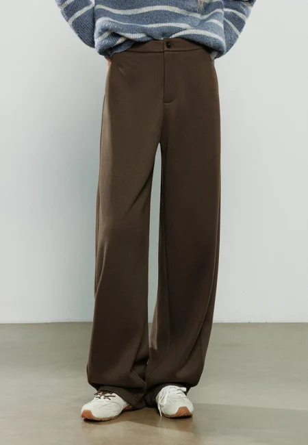 TOYOUTH Women Casual Pants Winter New Wool Like Fleece Lined Retro Commute Thick Warm Oversized Banana Pants