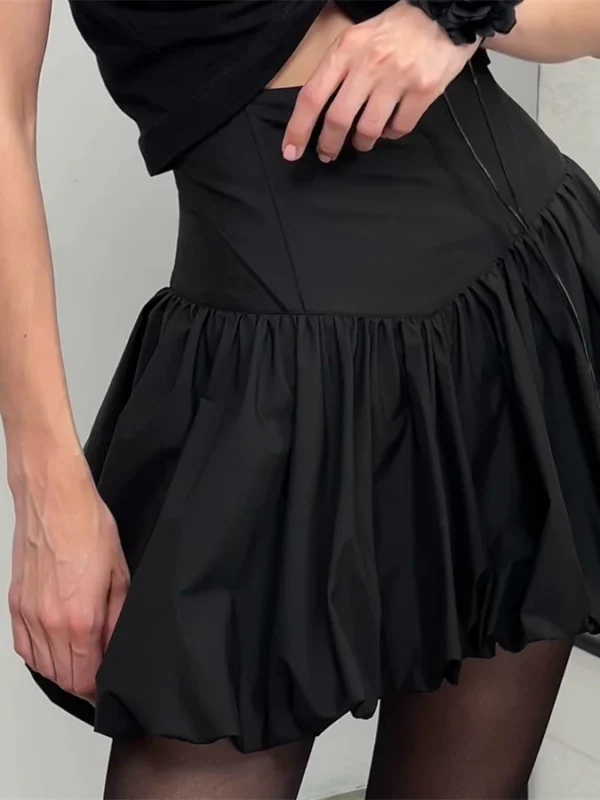 Moopsi 59 Women High Waist Bubble Mini Skirt Summer Beach Vacation Streetwear