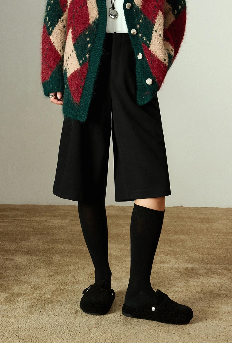 Kf-S38Cd6C6Cb3814Fffb1F44160F3A712879 Toyouth Women Capris Winter New Pleated Wide Leg Elegant Commuting Casual Warm Wool Blend Trousers