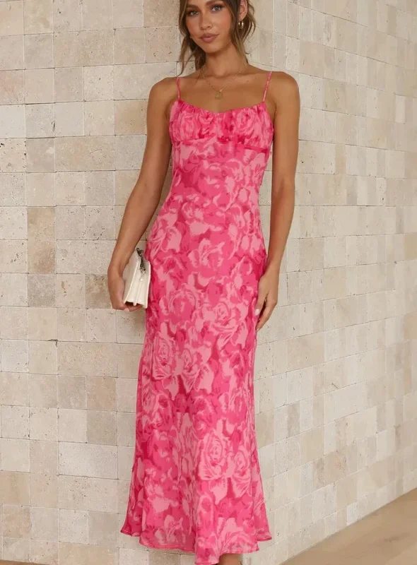 Moopsi 21 Summer Fashion New Women'S Elegant Dress Printed Bohemian Strap Bareback Hollow Style Vacation Dress