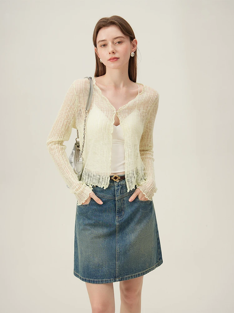 kf-S5a85fa8dba764204953fc8ff3a2cf3c5U High Waisted Blue Denim Mini Skirt A-Line Summer Casual Shorts
