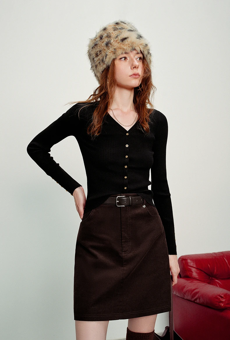 kf-S630fec908e16424885d5463d2ac08d8cQ TOYOUTH Women Wool Blend Soft Knit Tops 2026 Spring New V Neck Fit Base Layer Elegant Gold Button Blouses