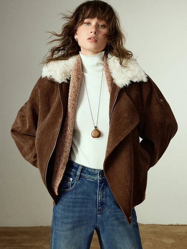 Cozy Retro Chenille Jacket for Effortless Winter Style 1 TOYOUTH Women Cotton Padded Coats Winter New Retro Chenille Nomadic Style Warm Plush Collar Jacket Coats