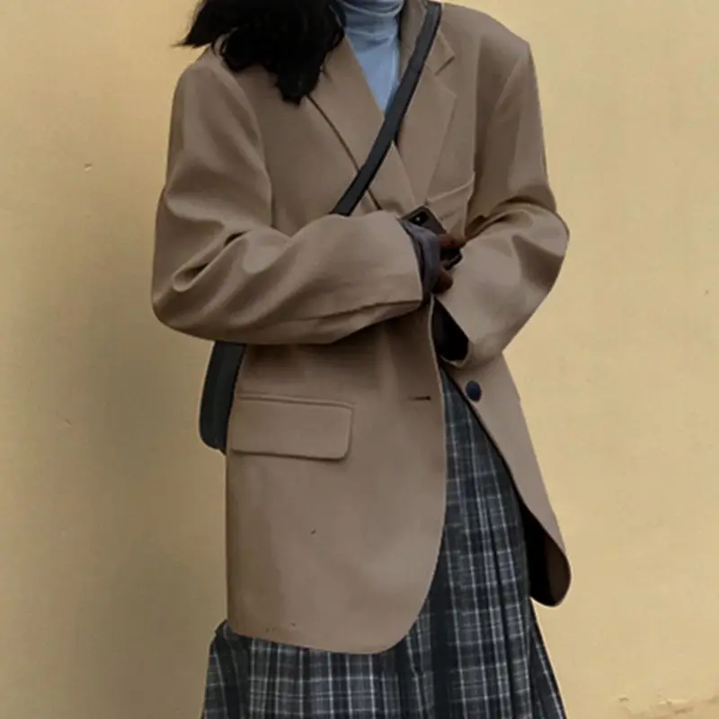 Kf-S6F12810F407B45Ac87D7D355142Feafcc Spring Fashion New Women'S Elegant High End Suit Jacket Design Sense Temperament Versatile Long Sleeved Blazer Women Coats