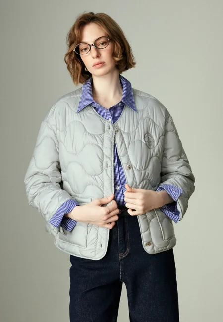 TOYOUTH Women Cotton Coats Winter New Antibacterial & Antistatic Crew Neck Loose Far infrared Heating Cotton Outerwear