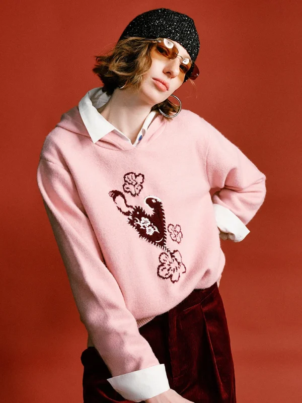 Moopsi 29 Toyouth Mengzhu Daji New Year Co Branded High Weight Sweater For Women Winter New Hooded Top