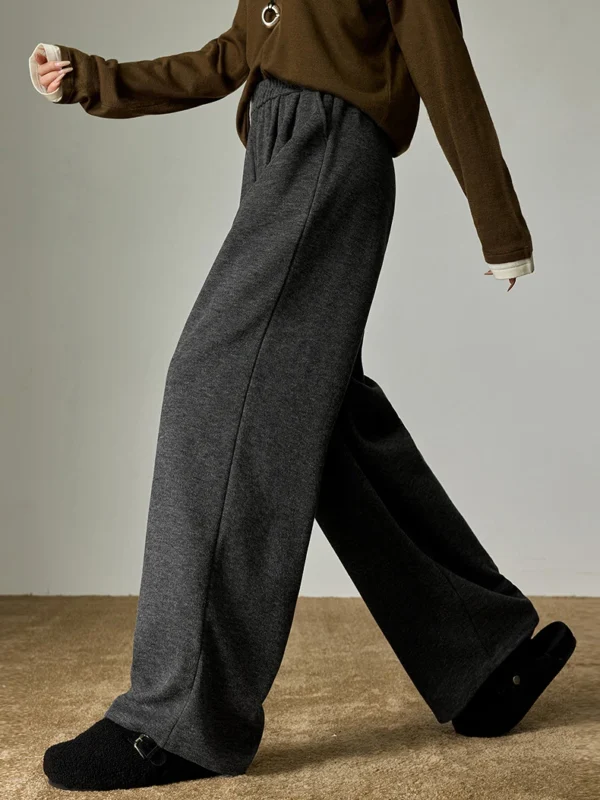 TOYOUTH Women's Casual Pants Winter New Home Sporty Style Wide leg Long Pants Lazy Strolling Pants