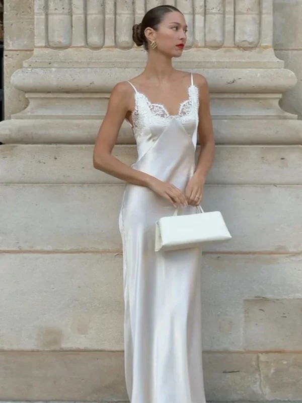 Satin & Lace Maxi Dress: Effortless Summer Elegance