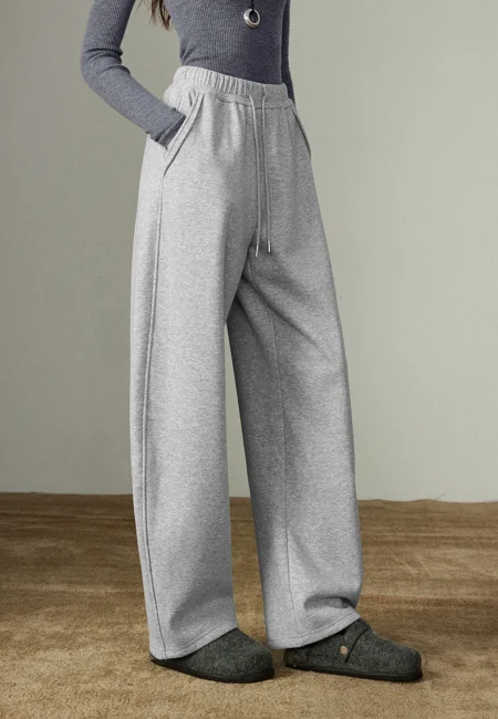 TOYOUTH Women Casual Pants Winter New Lazy Style Sports Draping Loose Elastic Waist Fleece lined Banana Pants​