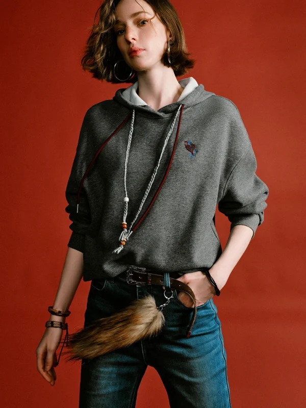 TOYOUTH Mengzhu Daji Co branded Capybara Velvet Heated Hoodie for Women Winter New Hooded New Year Top