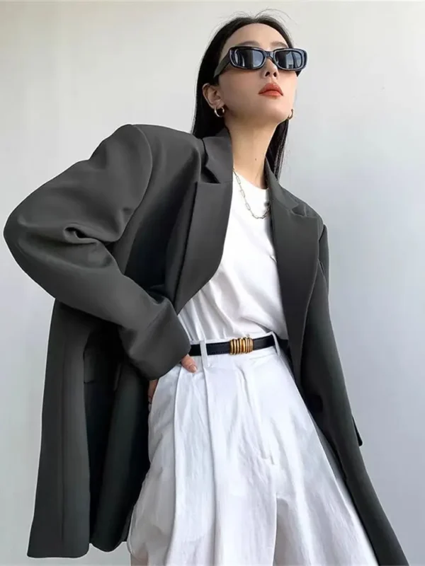Moopsi 69 Spring Fashion New Women'S Elegant High Street Suit Jacket Single Breasted Loose High End Design Versatile Blazer Women