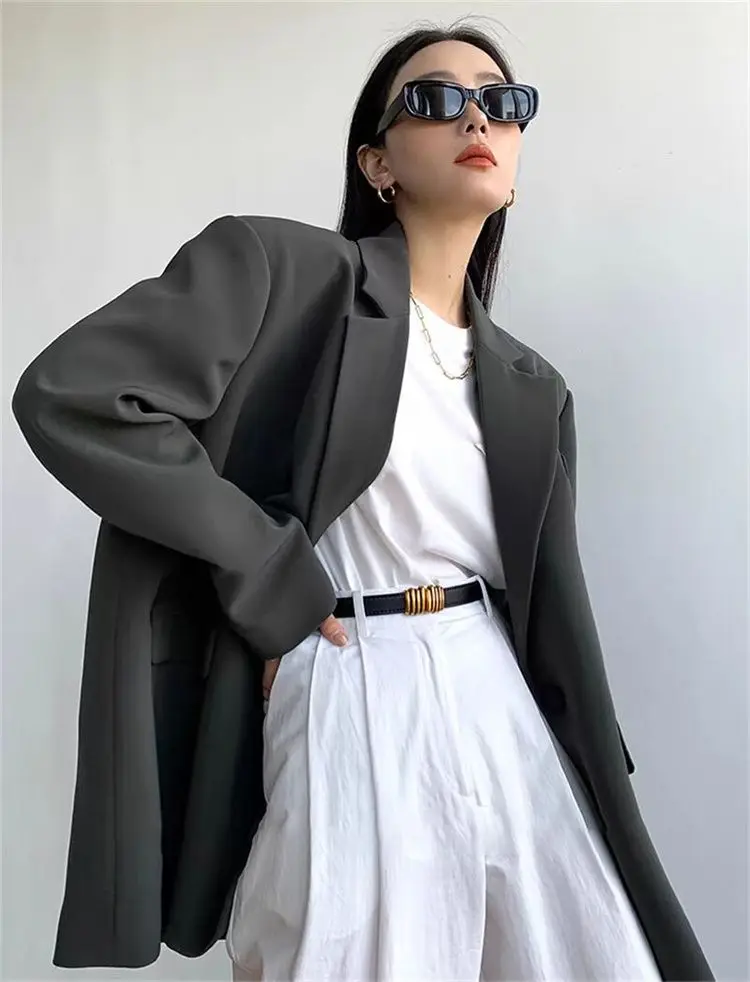 Kf-Sc75700F9Dc044107Bb608Ac965B828Aaz Spring Fashion New Women'S Elegant High Street Suit Jacket Single Breasted Loose High End Design Versatile Blazer Women
