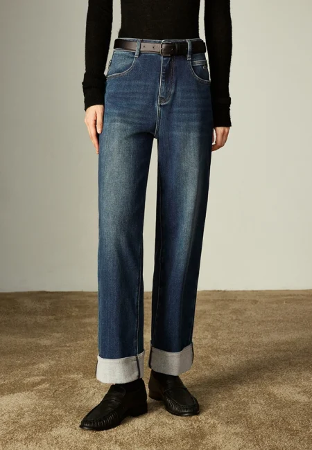 TOYOUTH Women Egg Roll Pants Winter New Cuffed Ankle Lycra Elastic Brushed Cropped Trousers